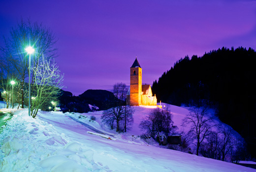 Klein Kriche in Hafling in der Nacht